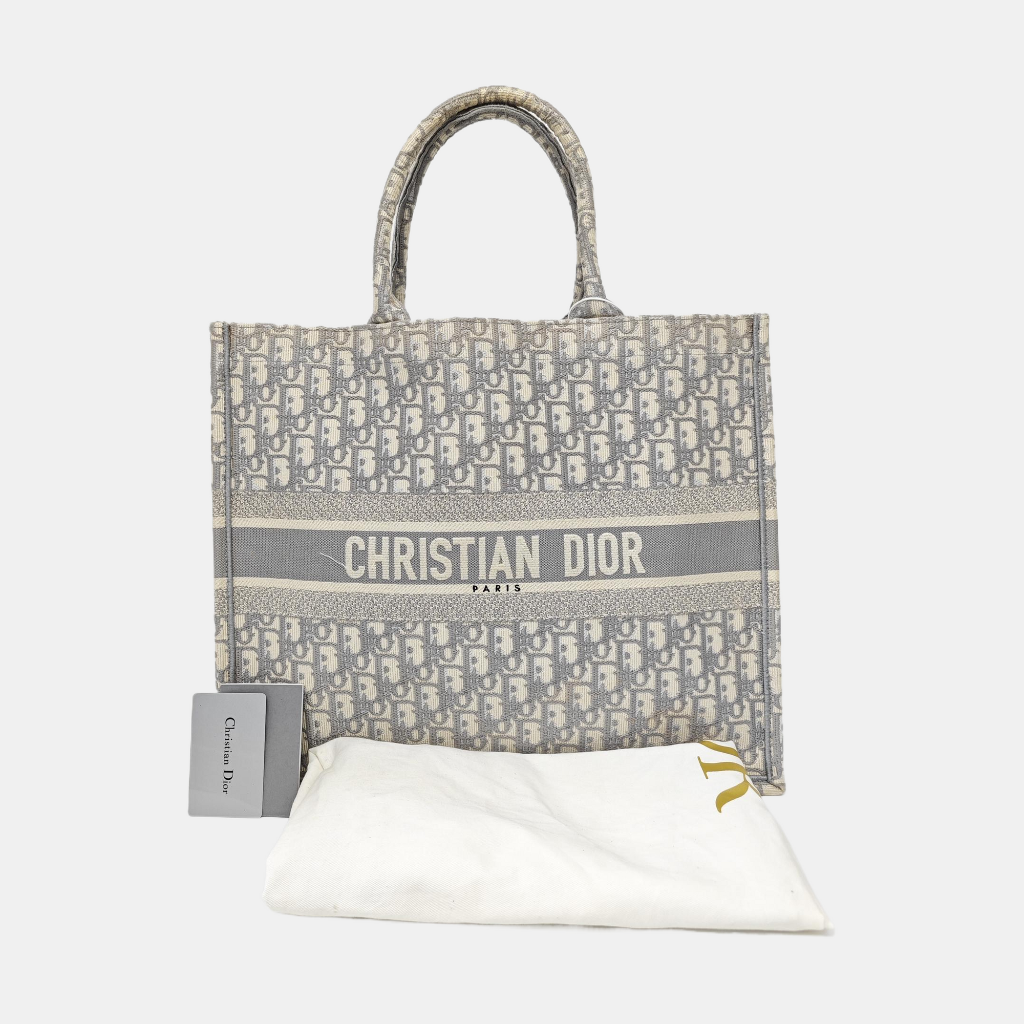 Book Tote Large Oblique Canvas Gray
