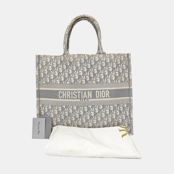Book Tote Large Oblique Canvas Gray