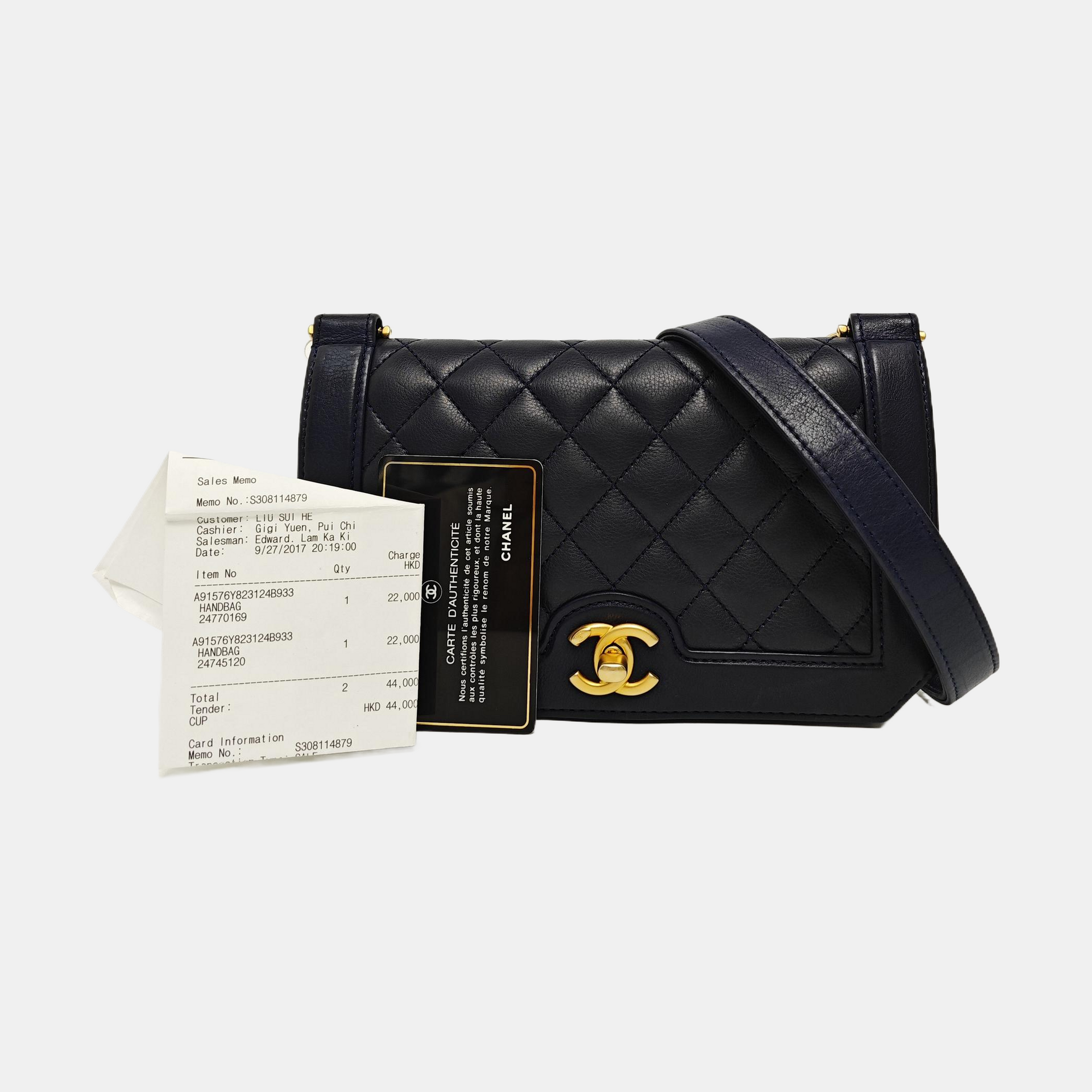 Quilted Calfskin Blue