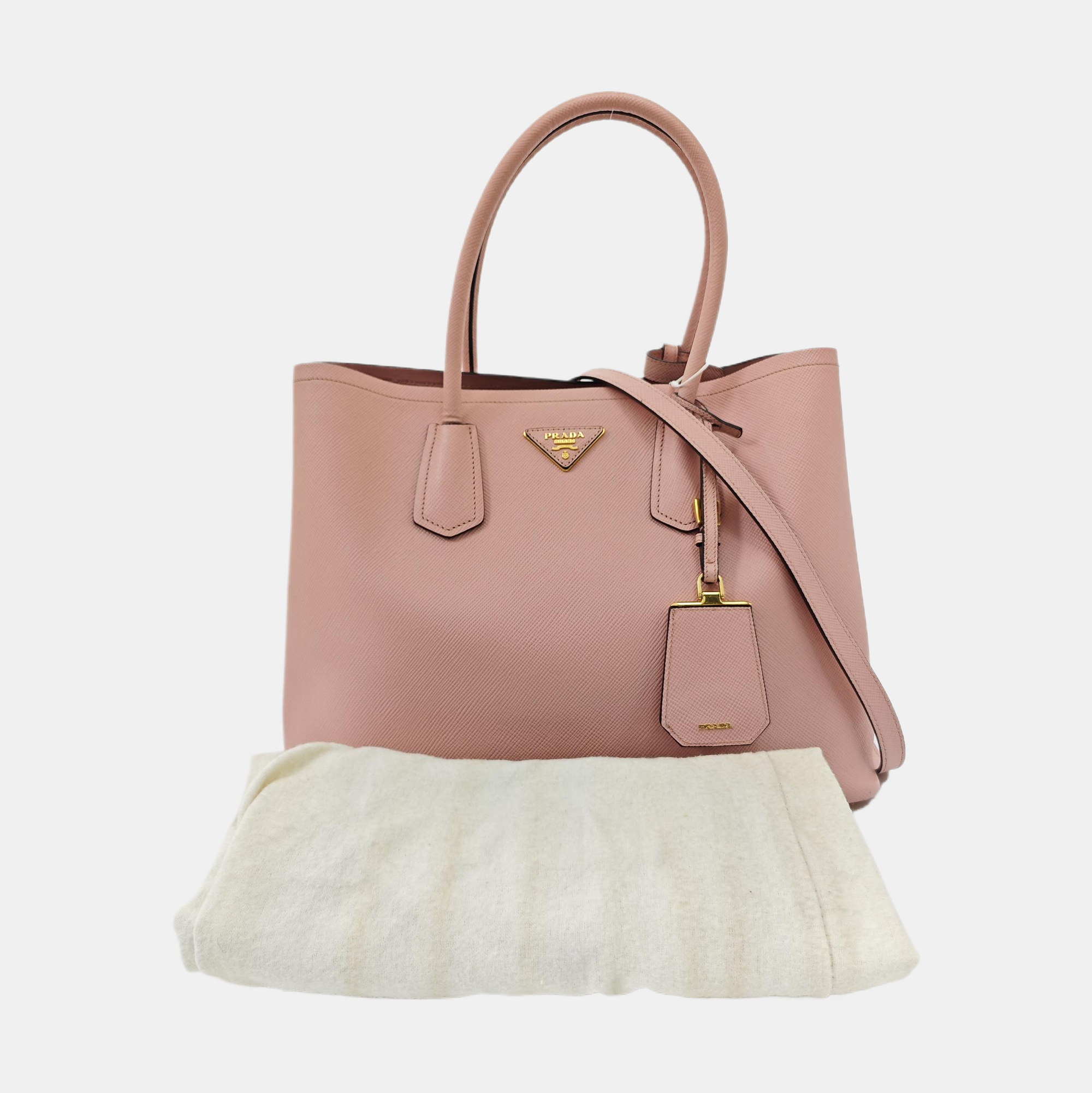 Double Large Saffiano Calfskin Pink