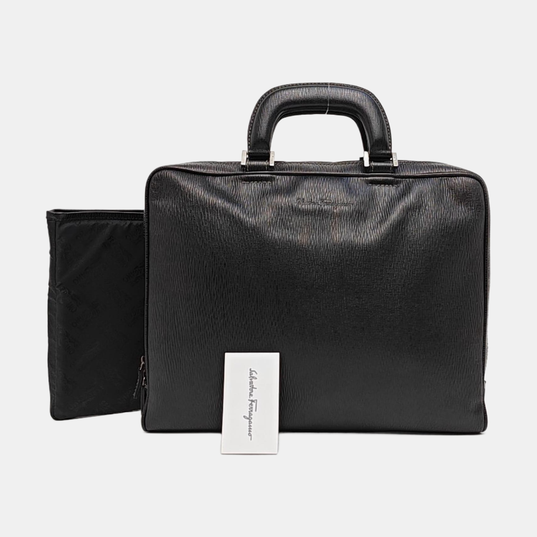 Calfskin Top Handle Bag Black