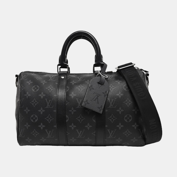 KEEPALL 35 Monogram Coated Canvas Black