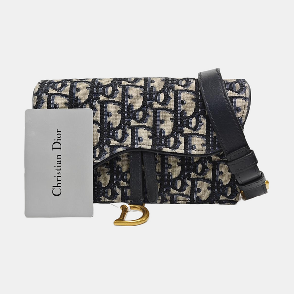Saddle Mini Oblique Canvas Blue