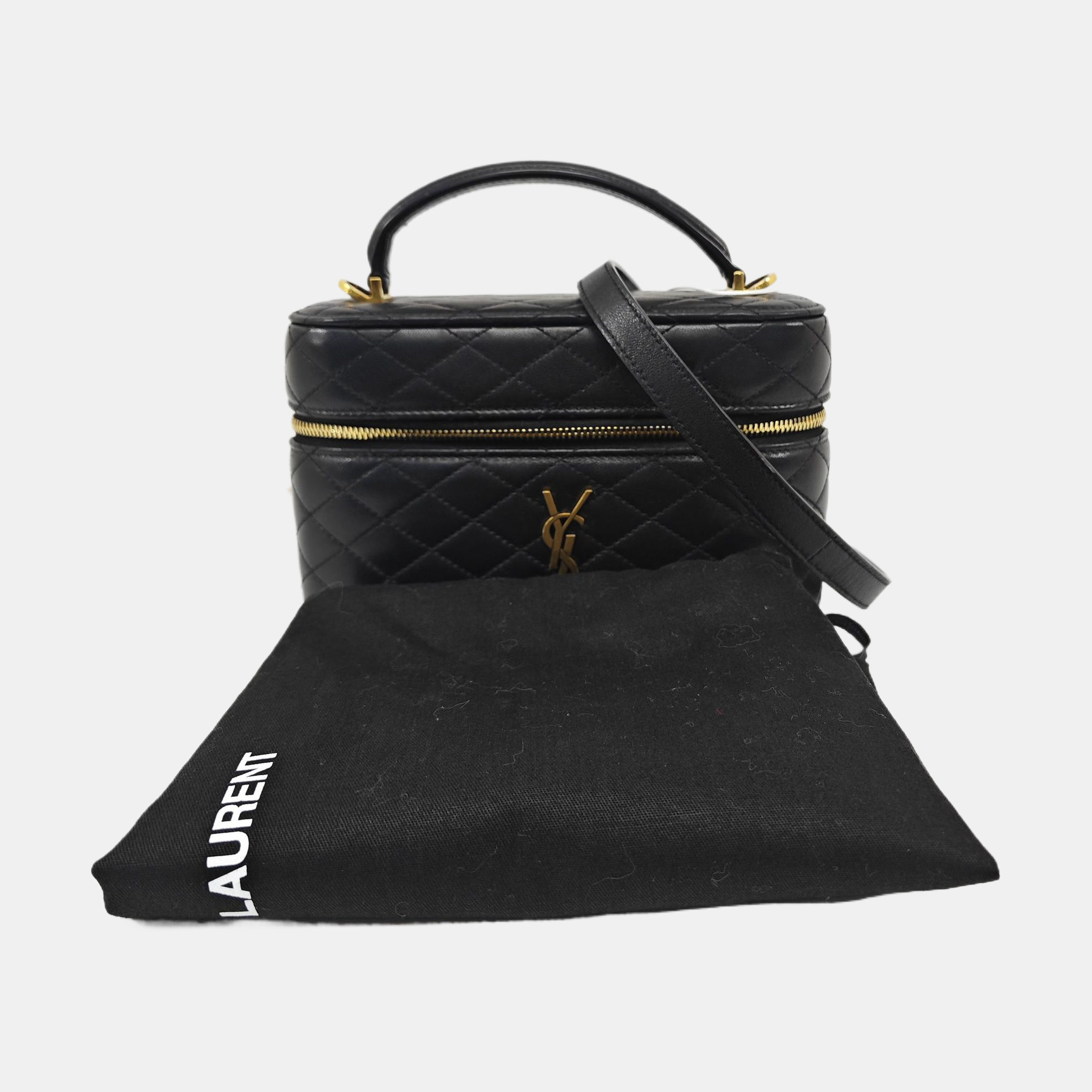 80'S VANITY Mini Quilted Lambskin Black