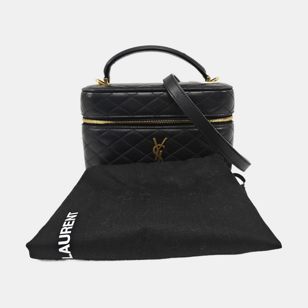 80'S VANITY Mini Quilted Lambskin Black
