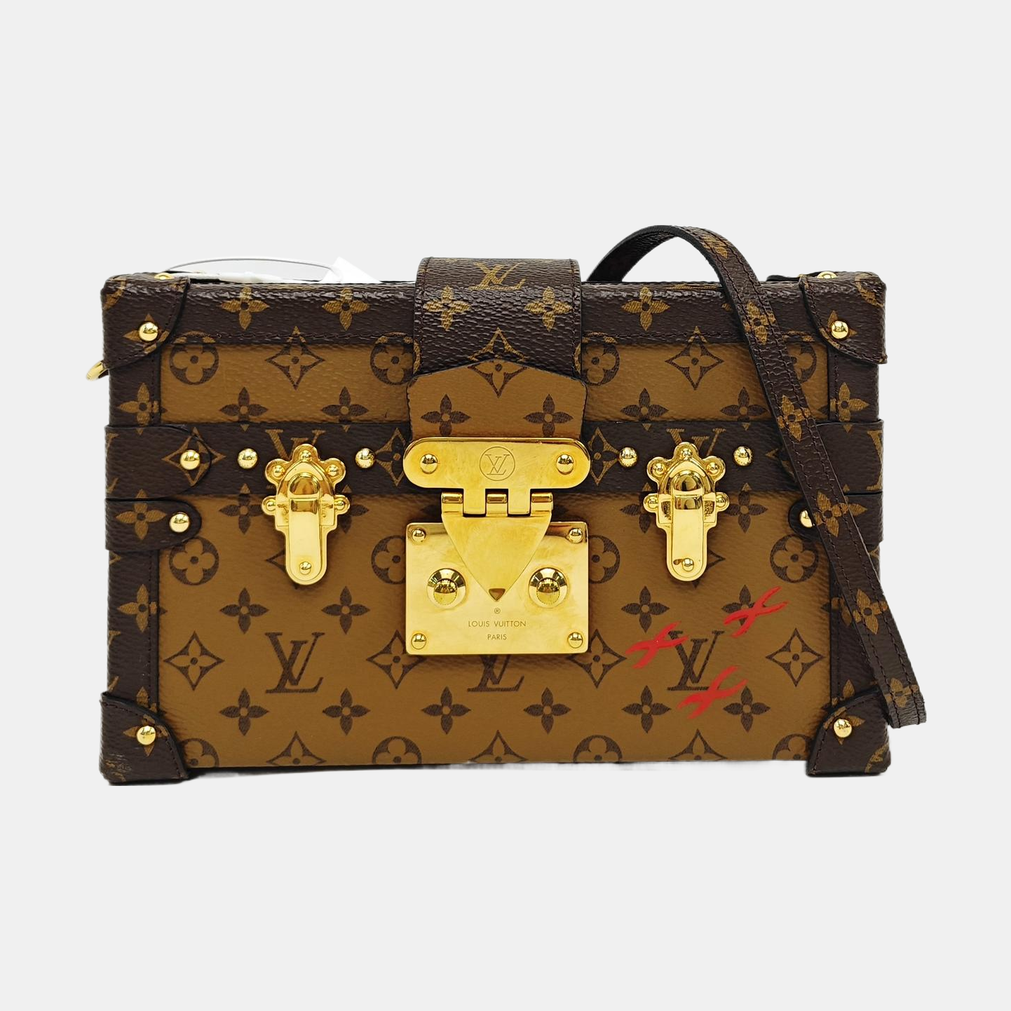 PETITE MALLE Monogram Coated Canvas Brown