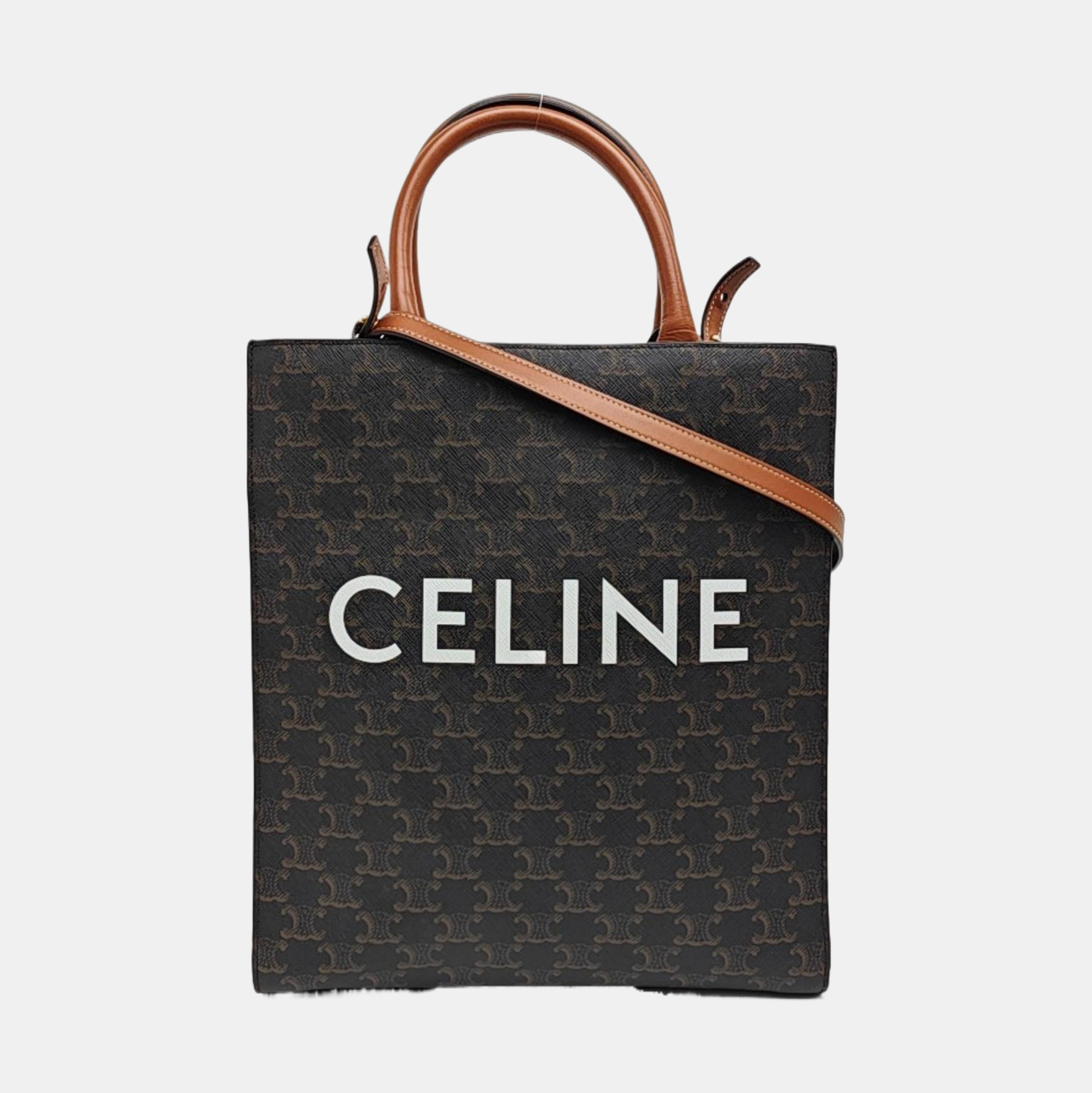 CABAS CELINE Small Coated Canvas Brown