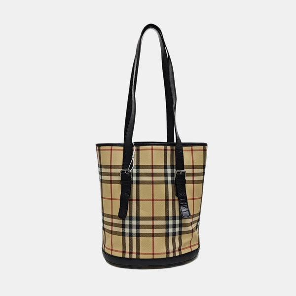 Coated Canvas Bucket Bag Beige