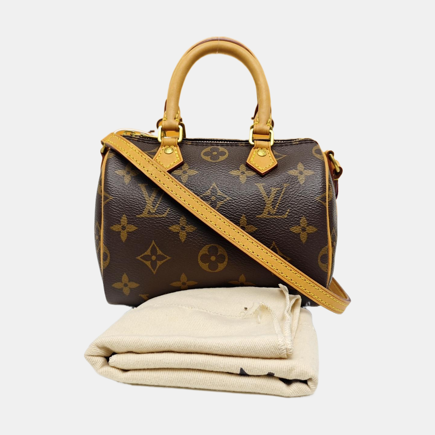 SPEEDY Nano Monogram Coated Canvas Brown