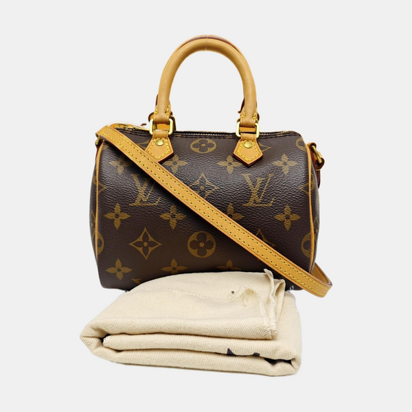 SPEEDY Nano Monogram Coated Canvas Brown
