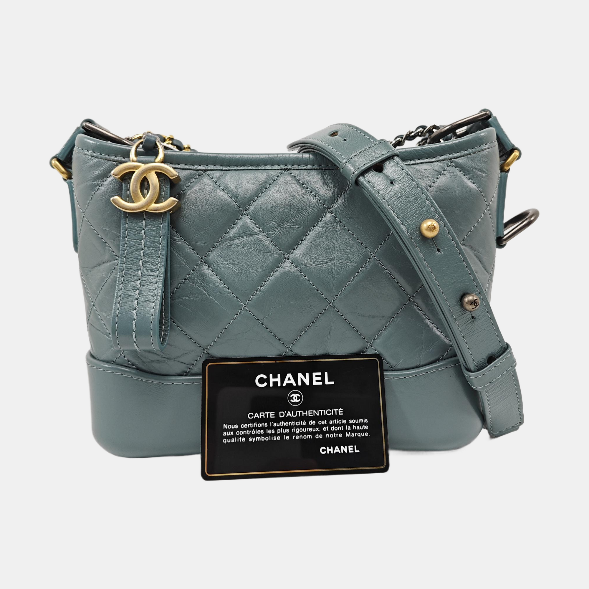 GABRIELLE Small Quilted Calfskin Blue