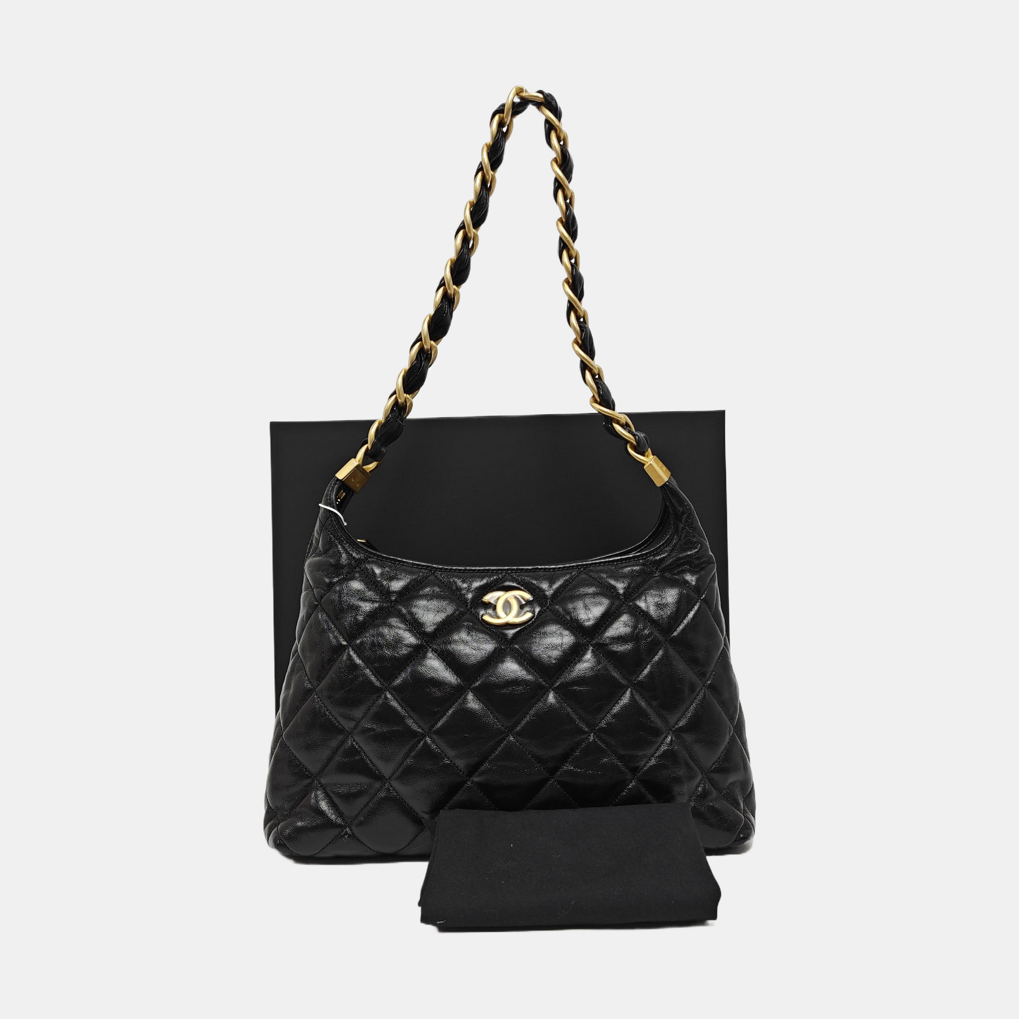 24A Large Quilted Lambskin Black