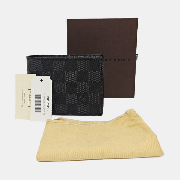 SLENDER Damier Graphite Coated Canvas Gray Wallet