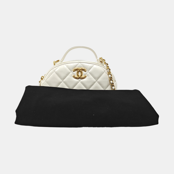 Quilted Calfskin Shoulder Bag White