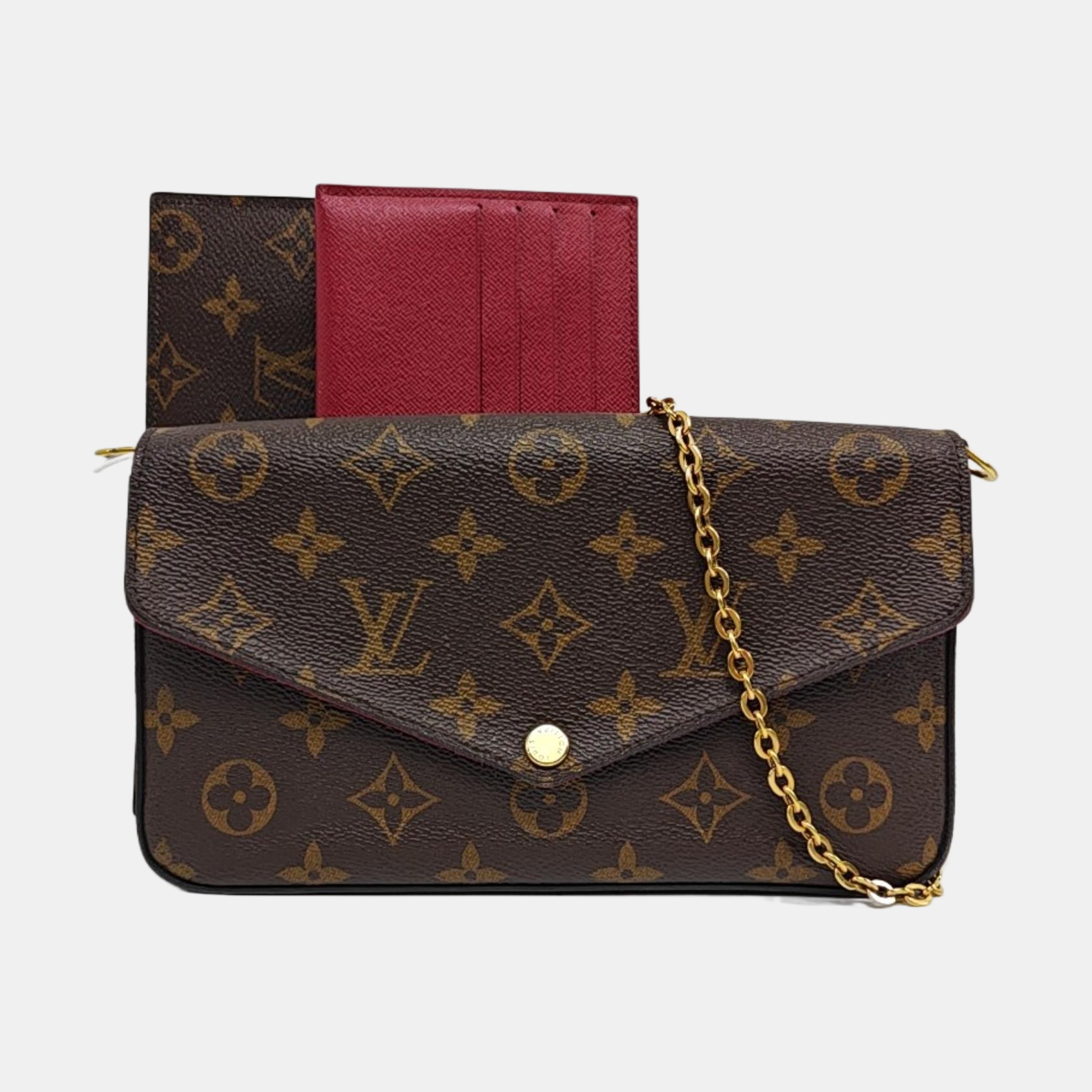 Authenticated pre-owned  FÉLICIE Monogram Coated Canvas Brown - Shoulder Bag at Looply