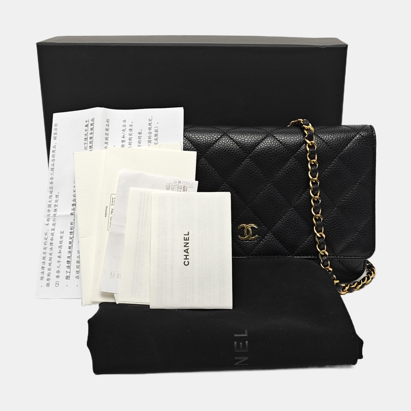 WOC Quilted Grained Calfskin Black
