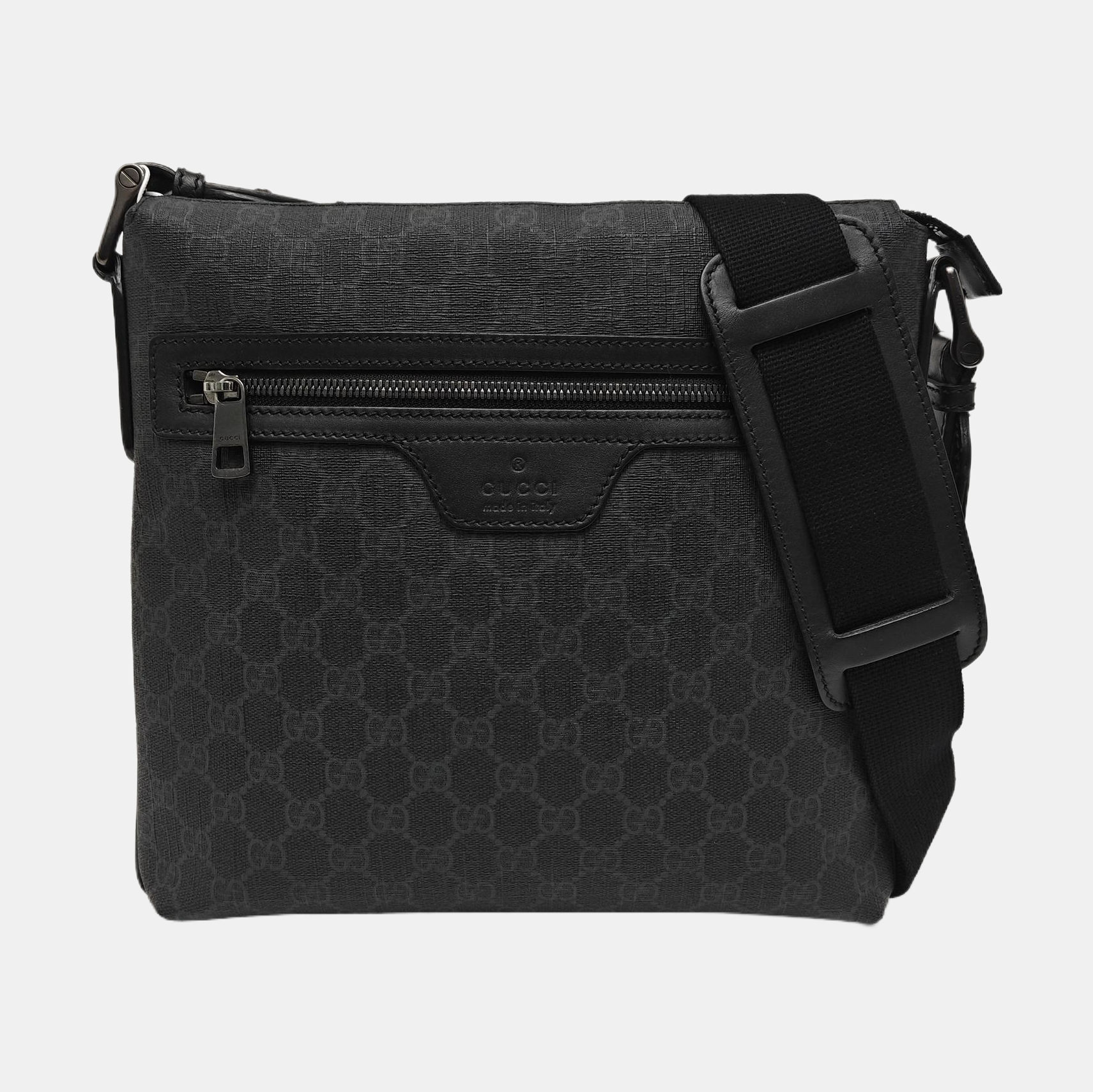 Boston Monogram Coated Canvas Black