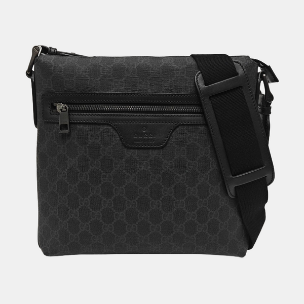 Boston Monogram Coated Canvas Black