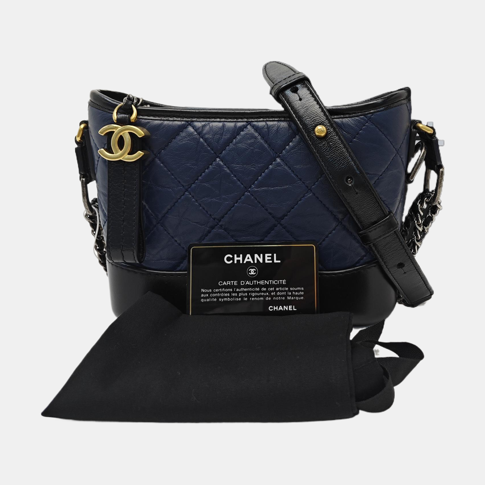 GABRIELLE Small Quilted Calfskin Blue