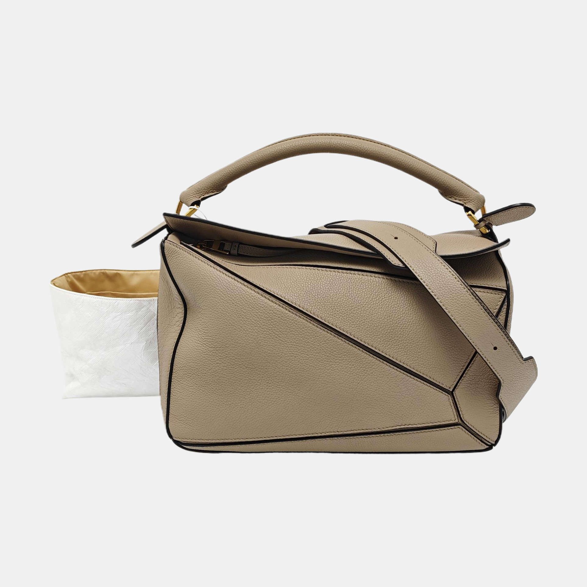 Puzzle Medium Quilted Calfskin Gray