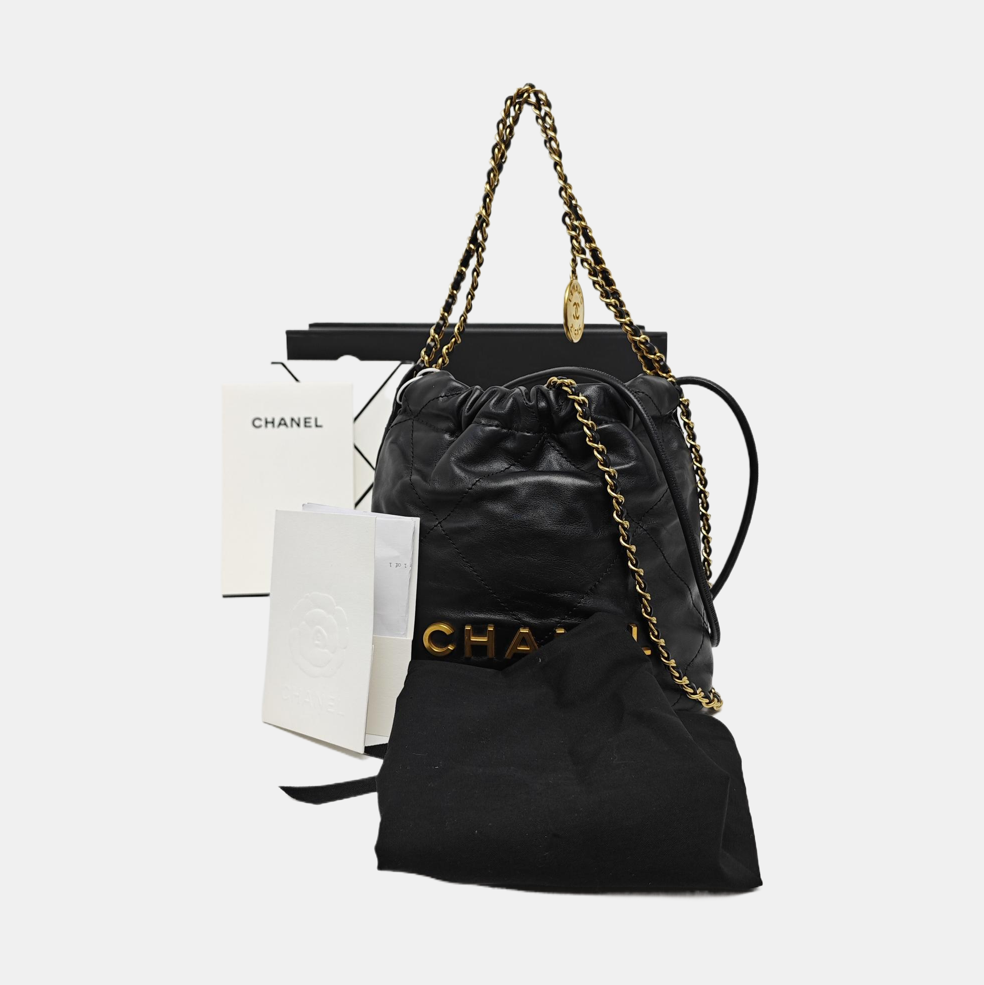CHANEL 22 Mini Quilted Calfskin Black