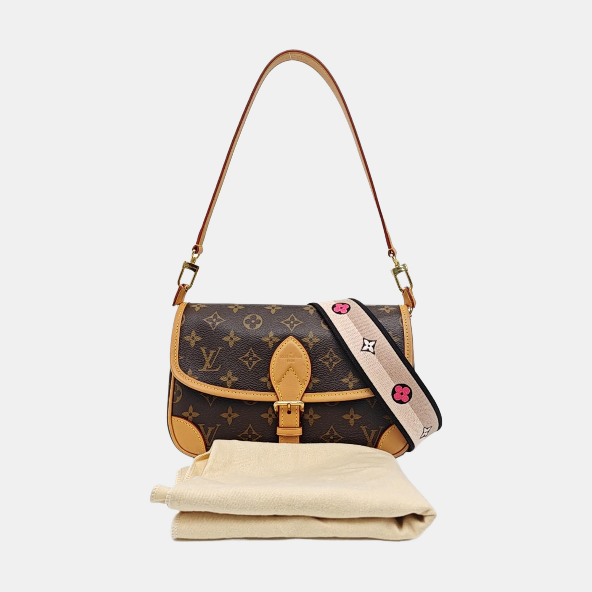 DIANE Monogram Coated Canvas Brown