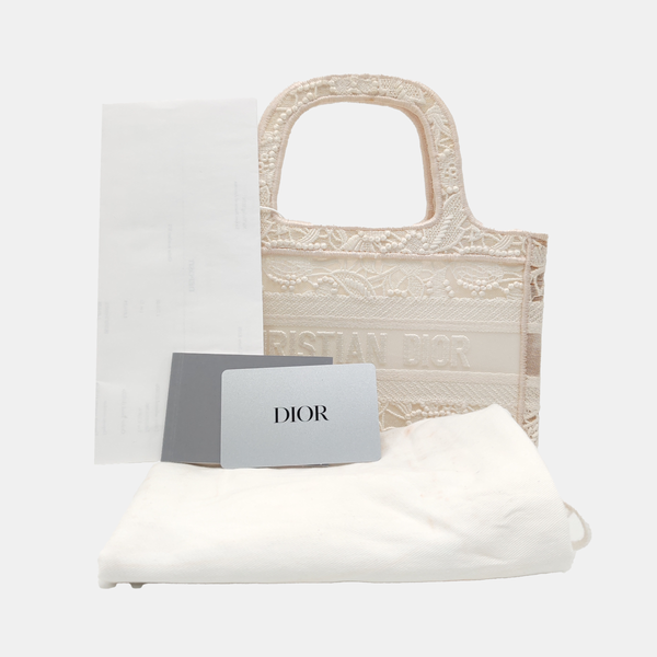 Authenticated pre-owned  Book Tote Mini Canvas White - Tote Bag at Looply