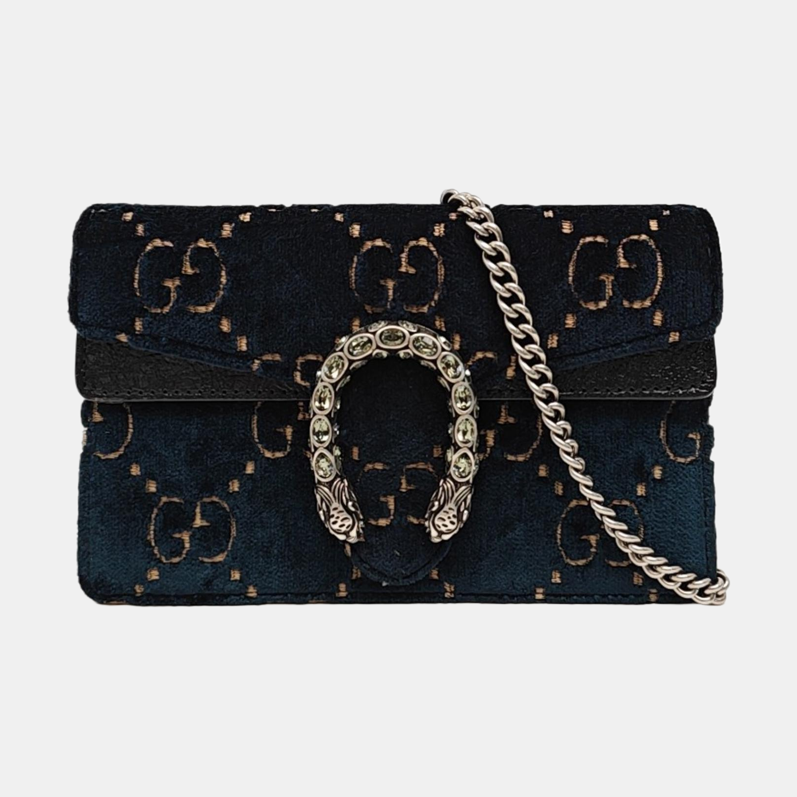 Dionysus Super Mini Monogram Velvet Blue