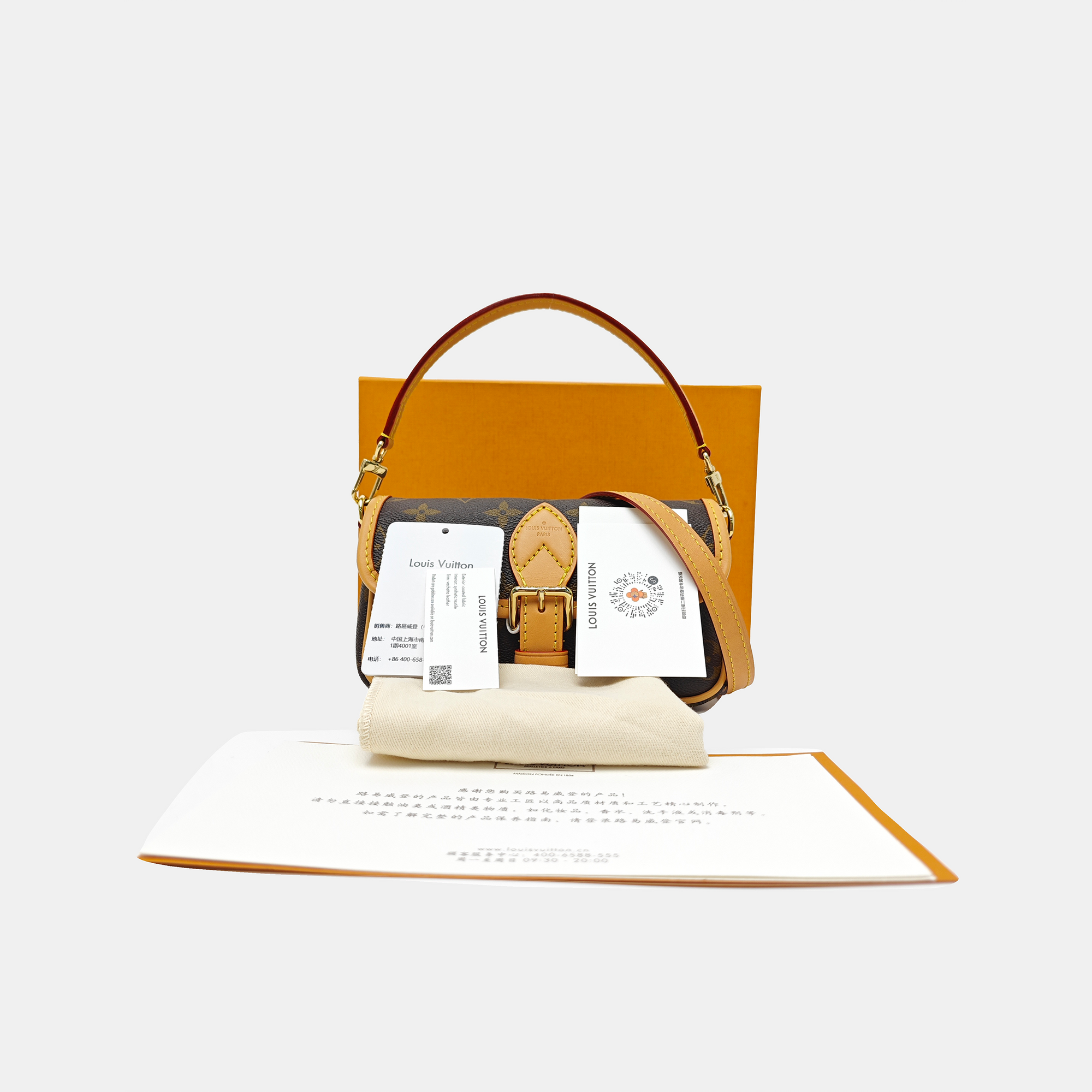 DIANE Nano Monogram Coated Canvas Brown