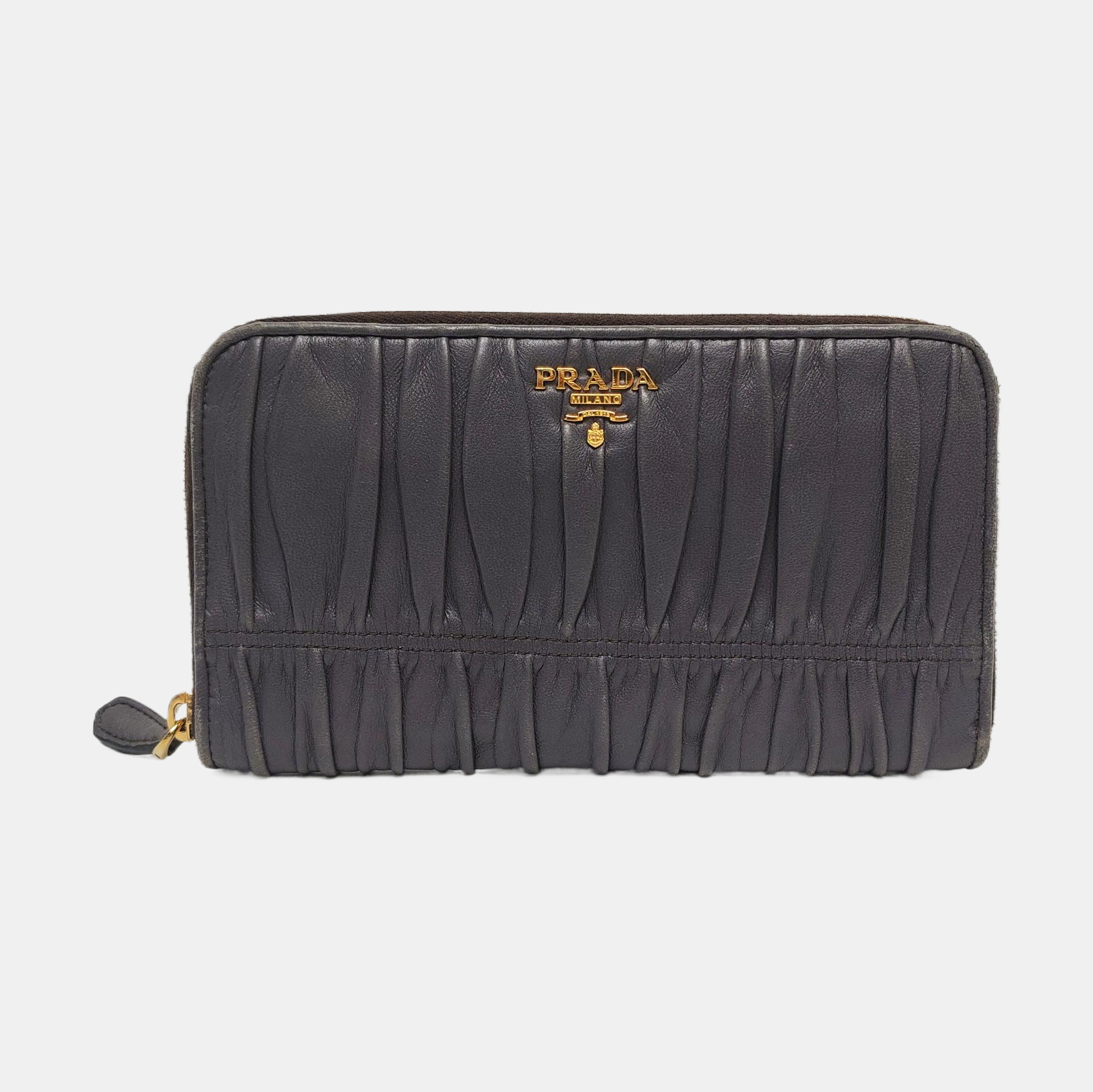 Fold Wallet Quilted Lambskin Gray Wallet
