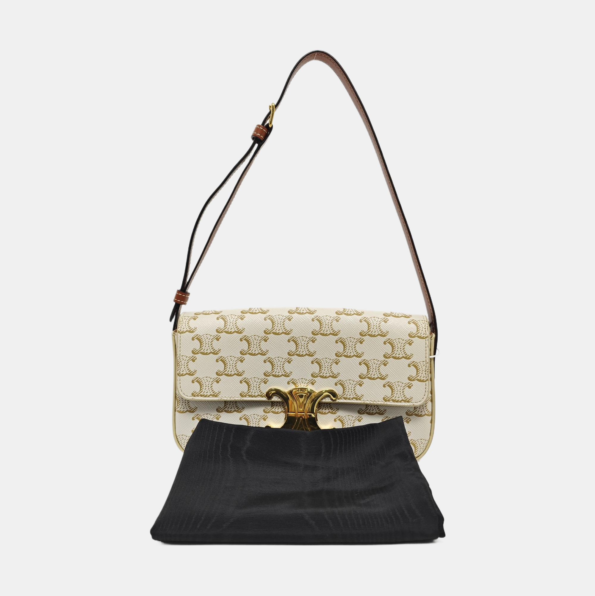 TRIOMPHE Small Coated Canvas White