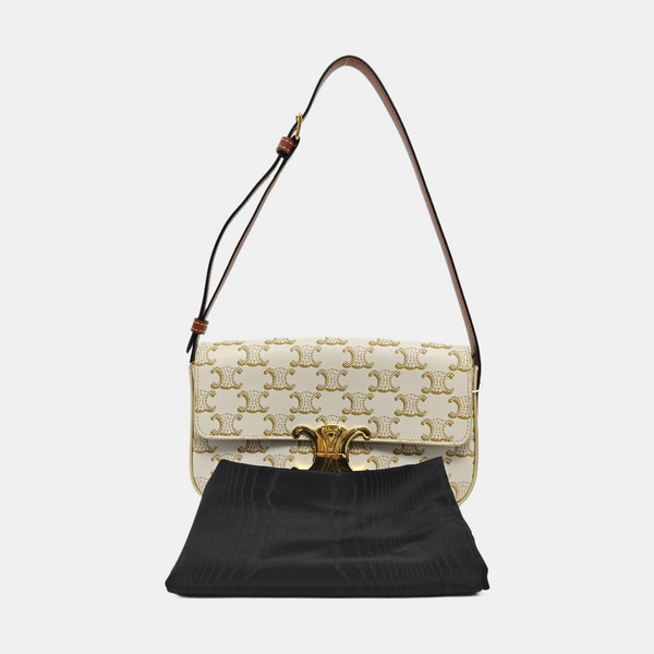 TRIOMPHE Small Coated Canvas White