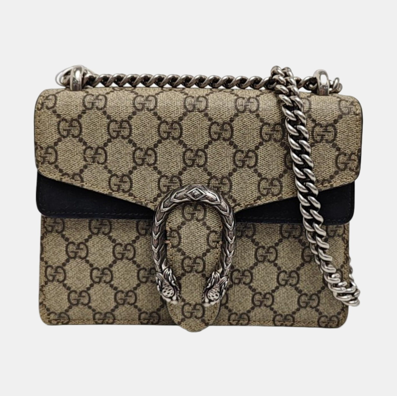 Dionysus Mini Monogram Coated Canvas Beige