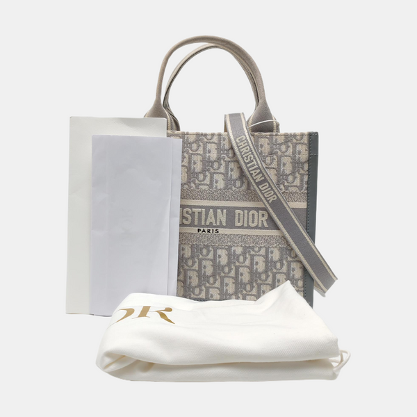 Book Tote Small Oblique Canvas Gray