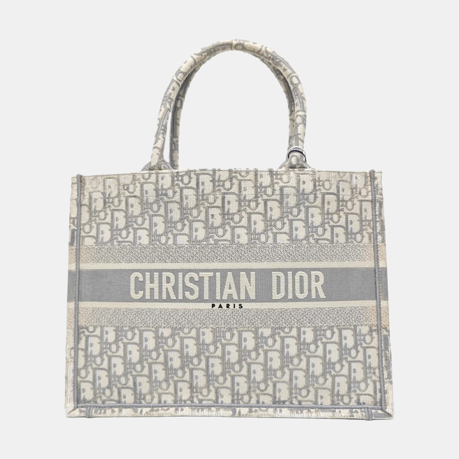 Book Tote Medium Oblique Canvas White