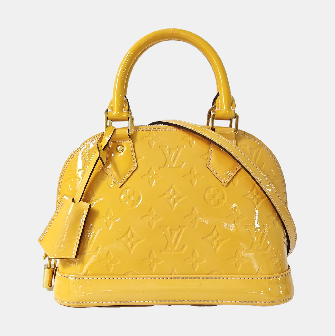 ALMA BB Monogram Patent Leather Yellow