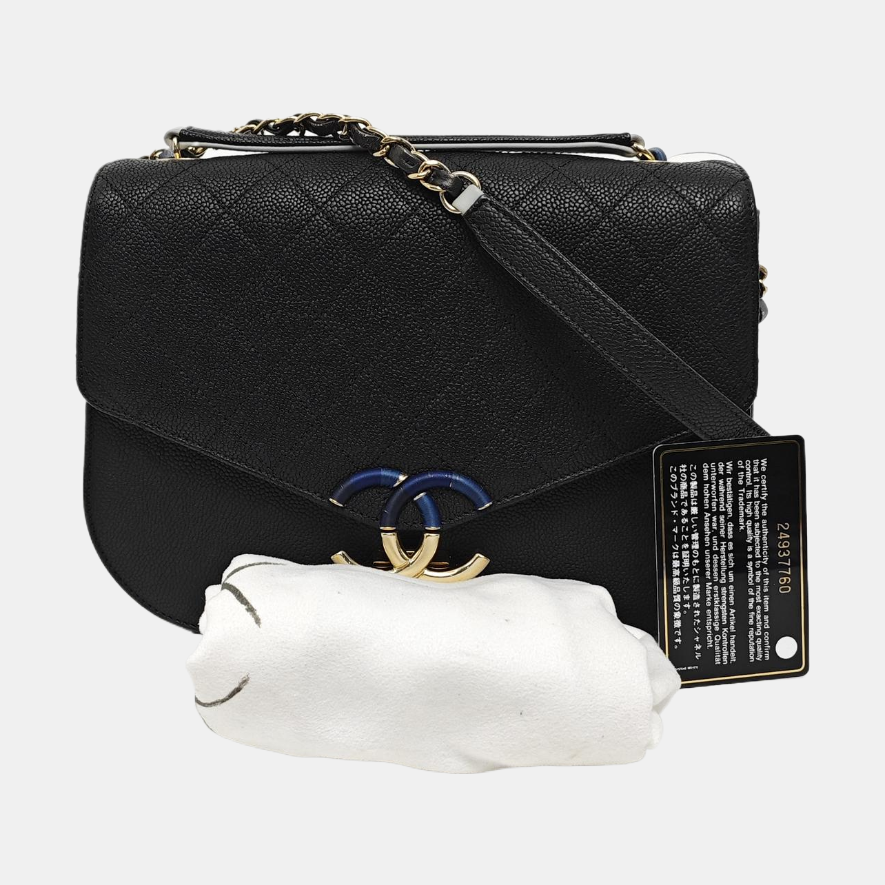 THREAD AROUND Medium Quilted Grained Calfskin Black
