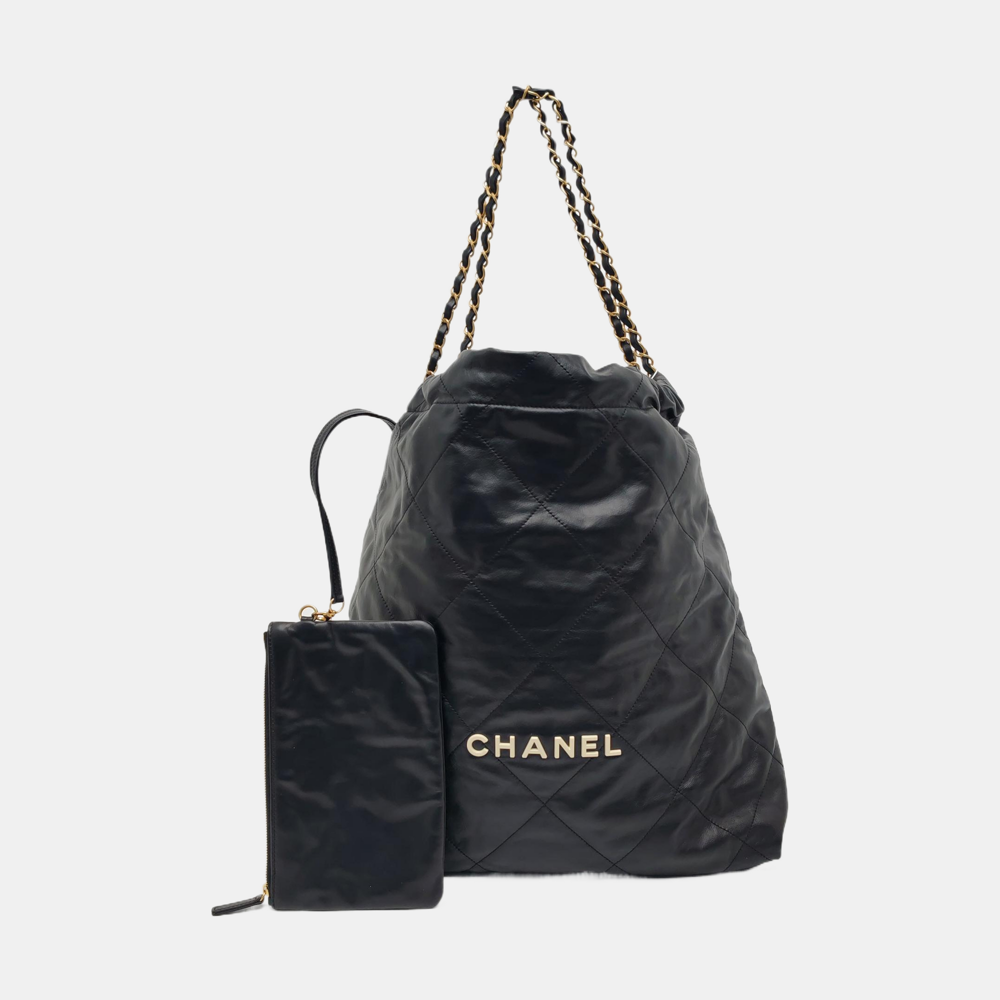 CHANEL 22 Medium Quilted Calfskin Black