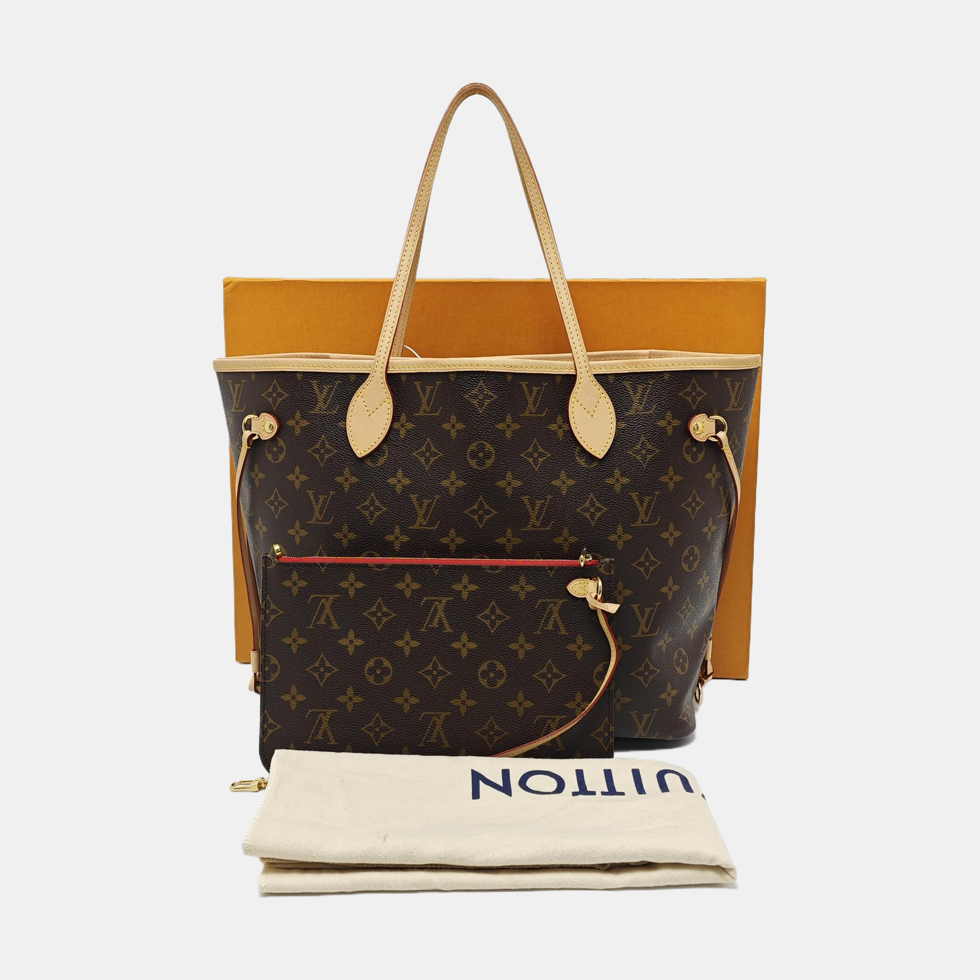 NEVERFULL MM Monogram Coated Canvas Brown