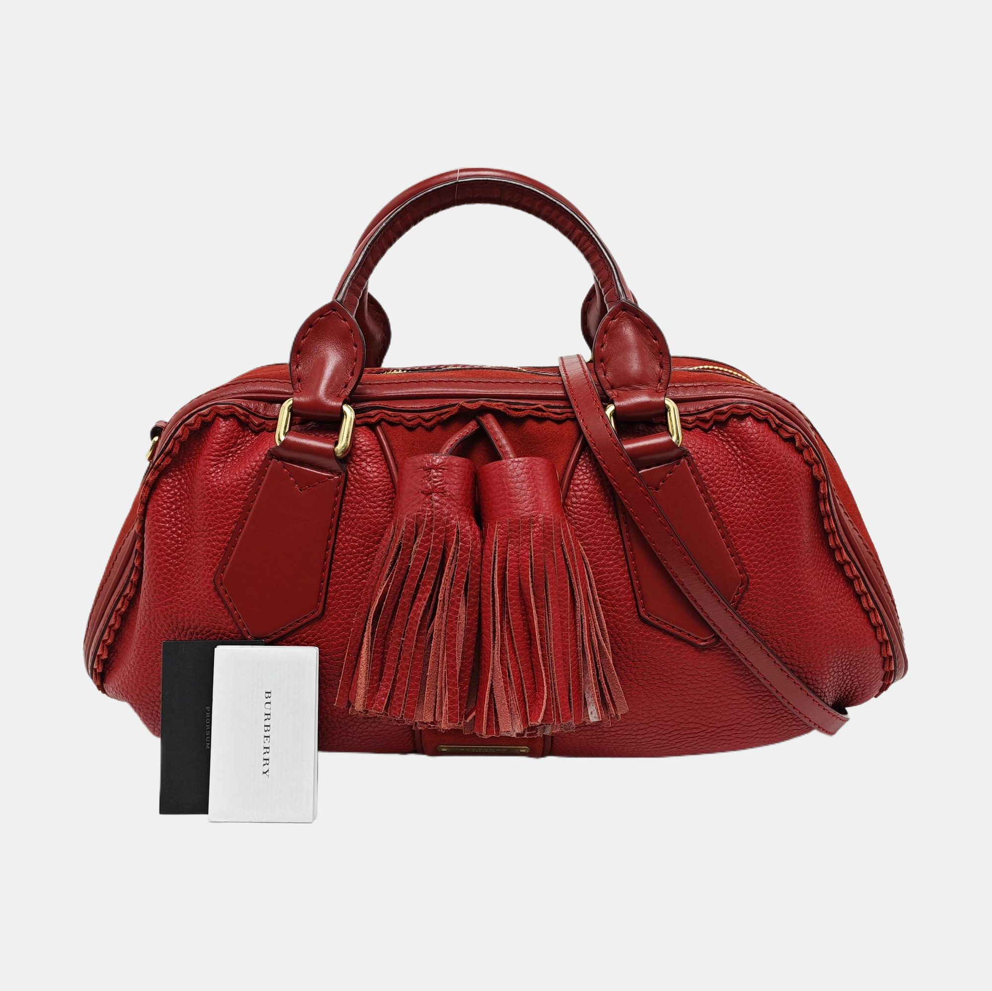 Leather Shoulder Bag Red