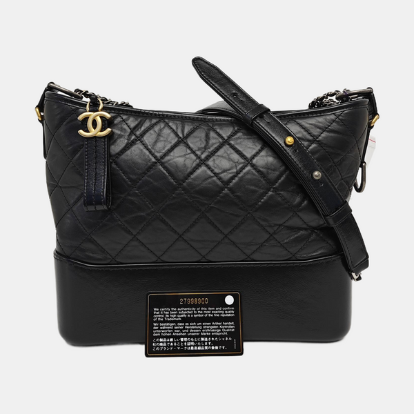 GABRIELLE Medium Quilted Calfskin Black
