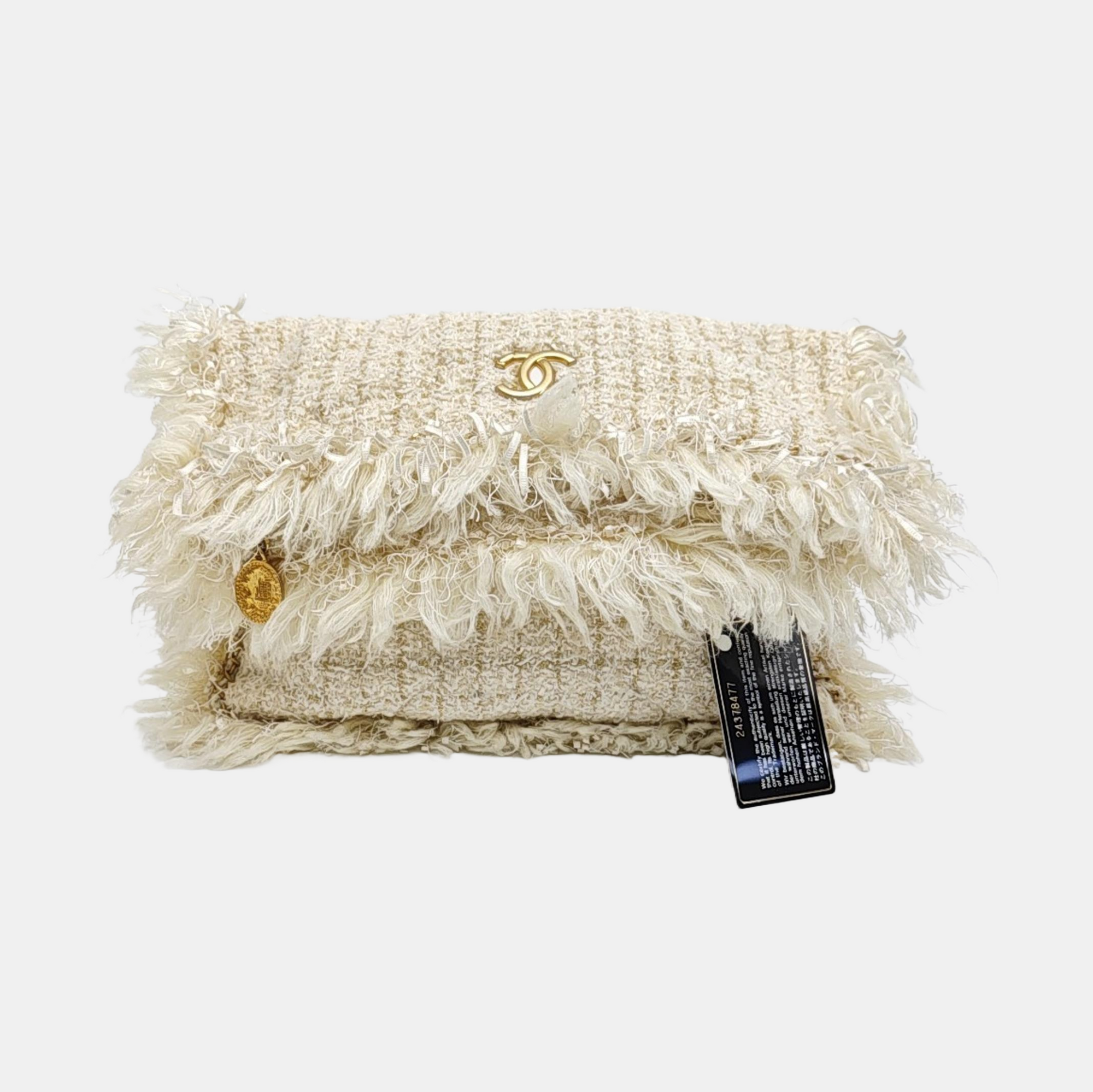 Quilted Wool Clutch White