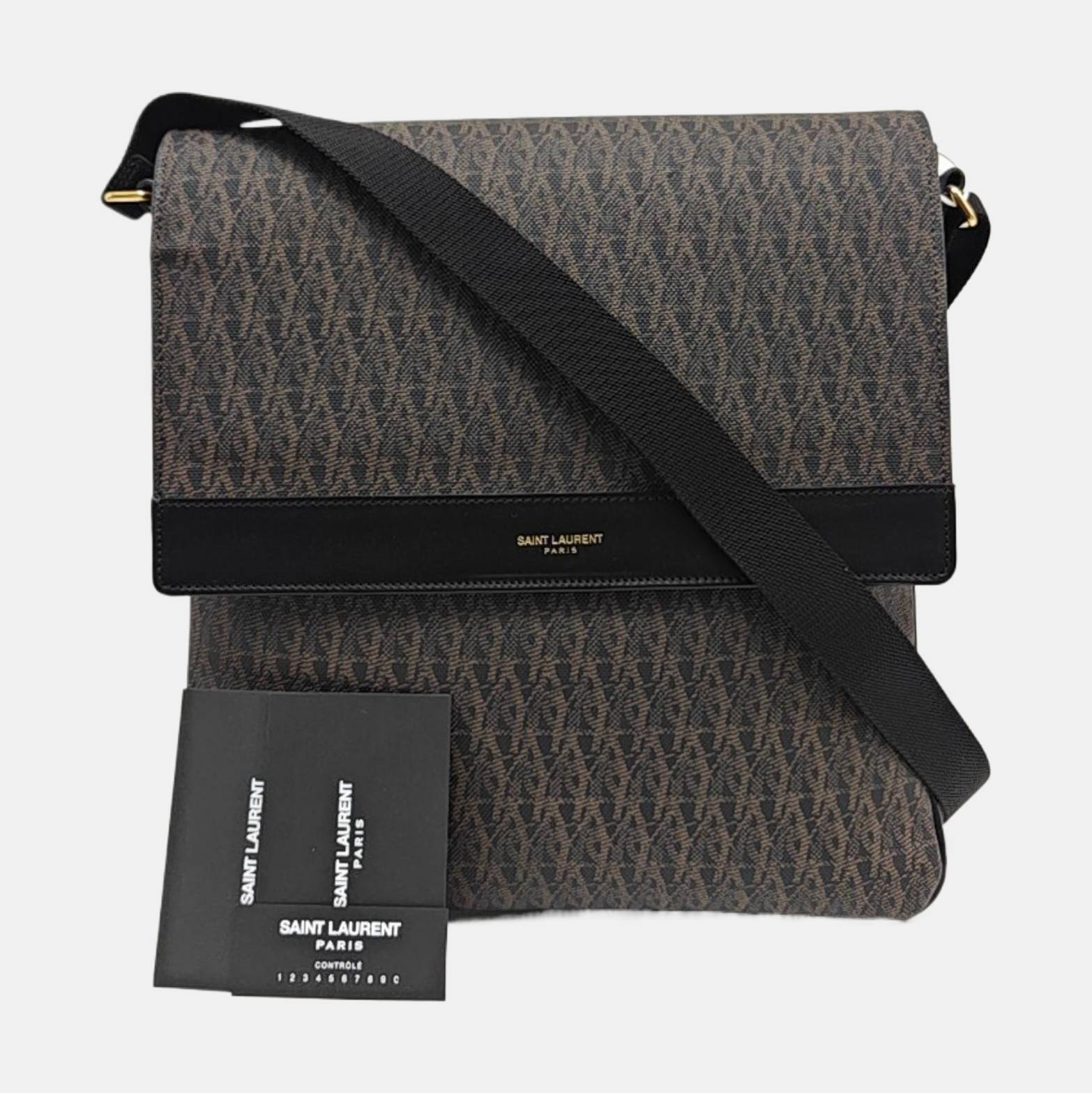 Coated Canvas Shoulder Bag Brown