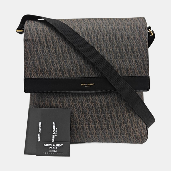 Coated Canvas Shoulder Bag Brown