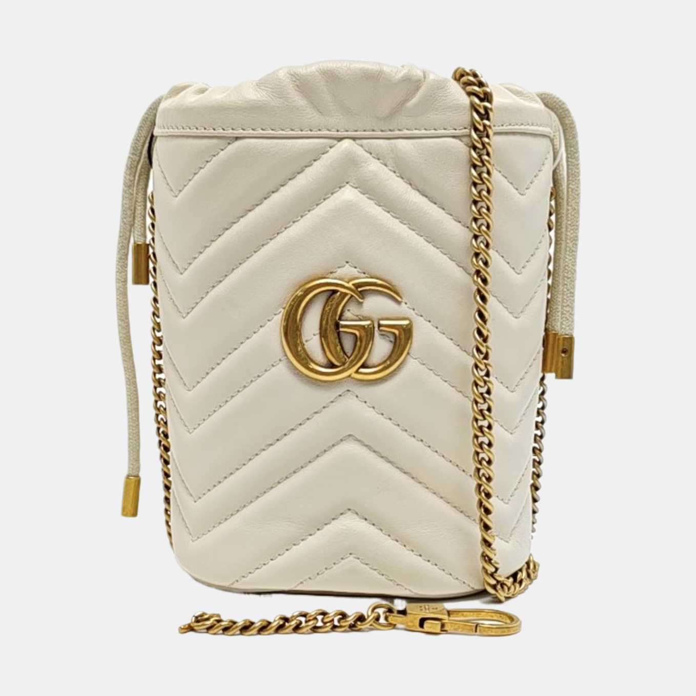 GG Marmont Mini Quilted Calfskin White