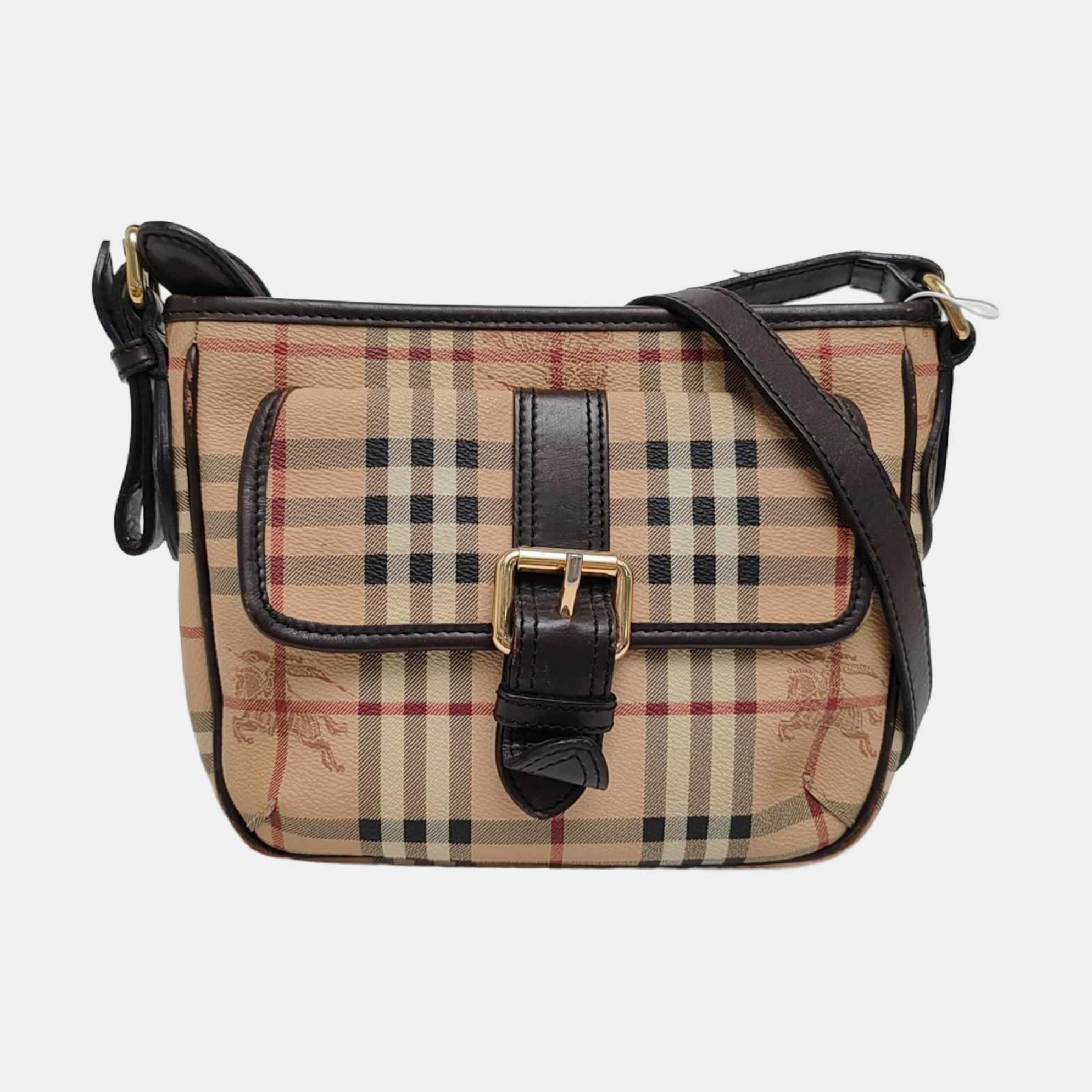 Coated Canvas Shoulder Bag Beige