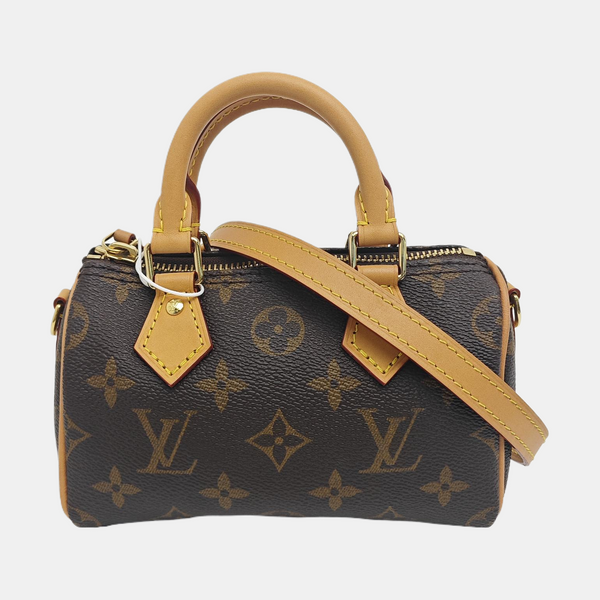 SPEEDY Nano Monogram Coated Canvas Brown