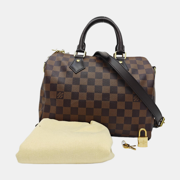 SPEEDY 25 Damier Ebene Coated Canvas Brown