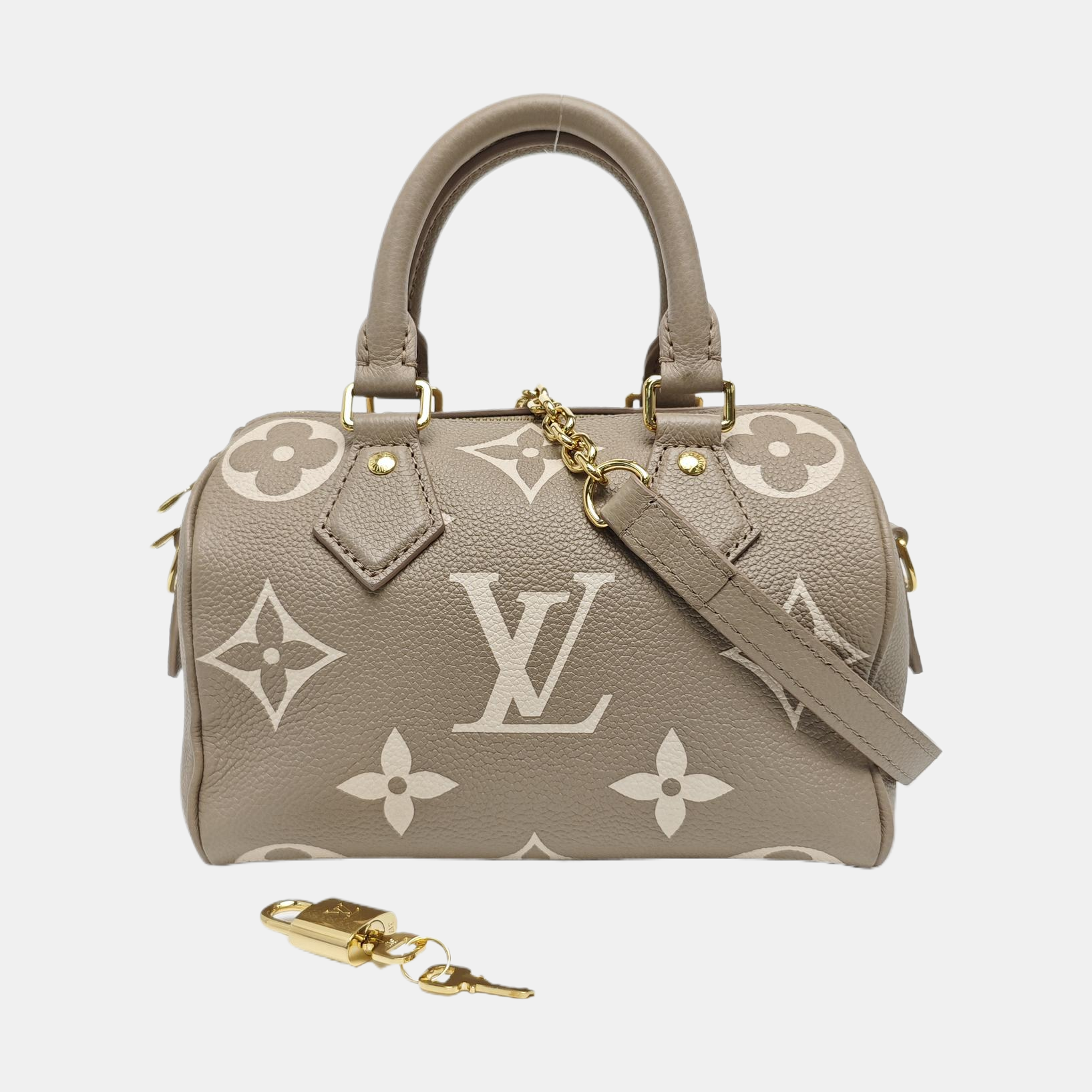 SPEEDY 20 Monogram Calfskin Gray
