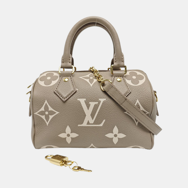 SPEEDY 20 Monogram Calfskin Gray